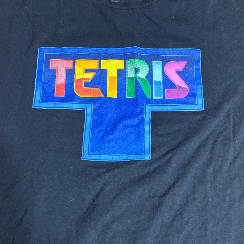 Tetris Black Graphic T-Shirt - Picture 2 of 6
